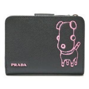 Prada Prada malia Wallet Saffiano leather black pink